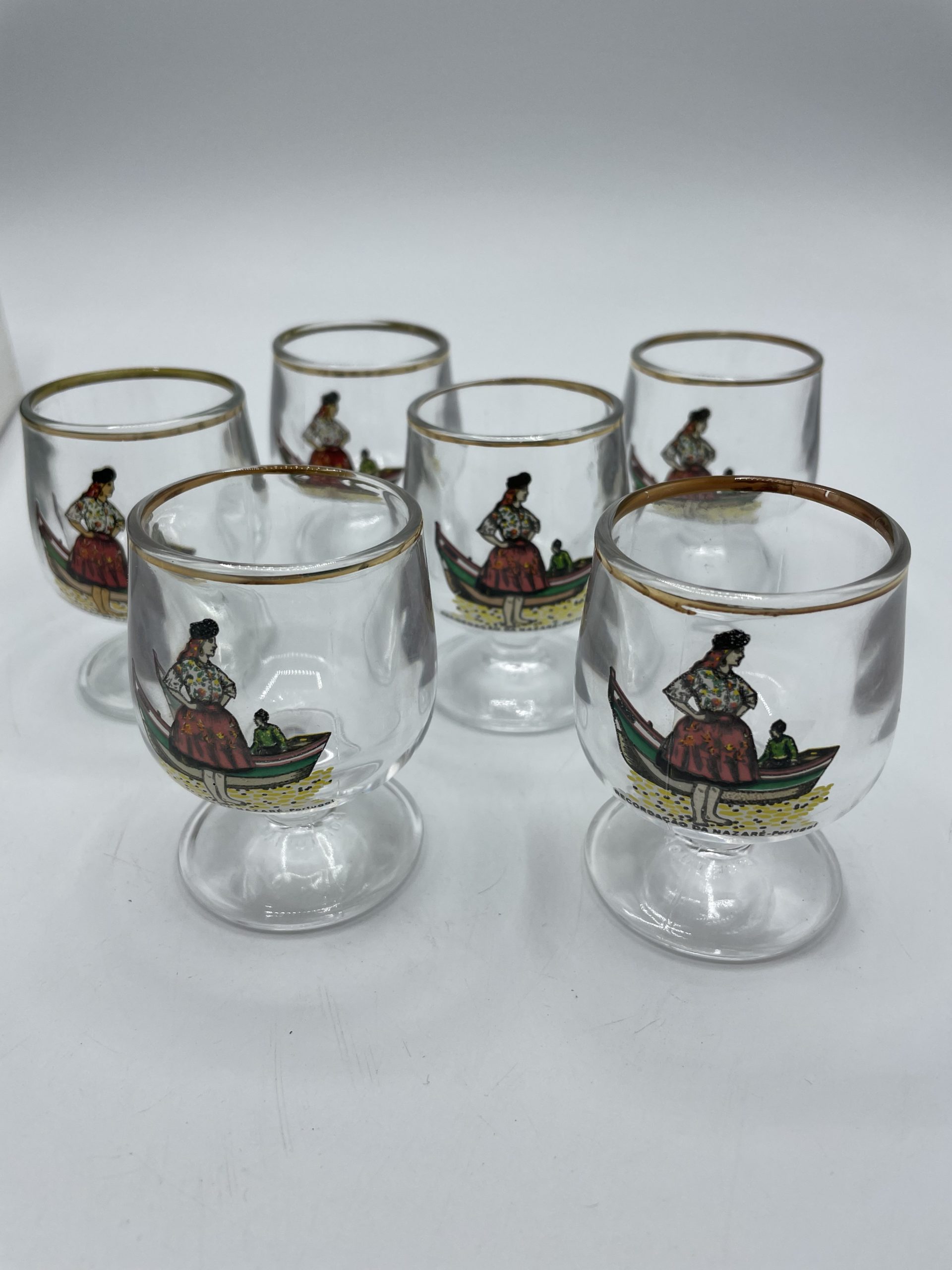 Lot de 6 verres ballons pour liqueur vintage Crisal Portugal – Image 3